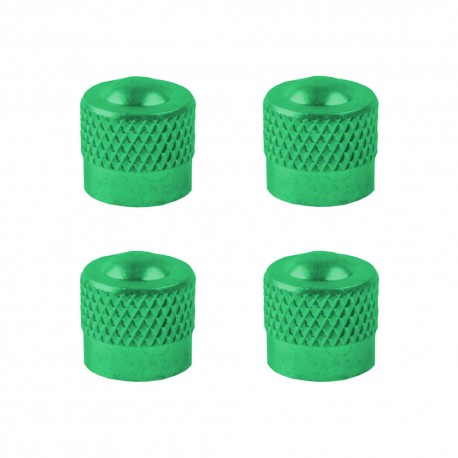 4x CAPUCHON DE VALVE SCHRADER ALUMINIUM VERT ANTI-POUSSIERE ROUE JANTE