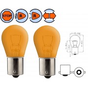 2x AMPOULE 12V 21W BA15S ORANGE CLIGNOTANT AUTO VOITURE MOTO SCOOTER MOBYLETTE AVANT ARRIÈRE P21W