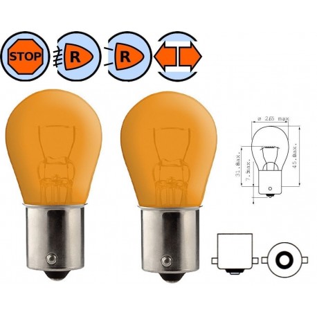 Ampoule pour clignotant orange 12 ou 56 Volts (2 modèles)