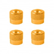 4x CAPUCHON DE VALVE SCHRADER ALUMINIUM JAUNE OR ANTI-POUSSIERE ROUE JANTE