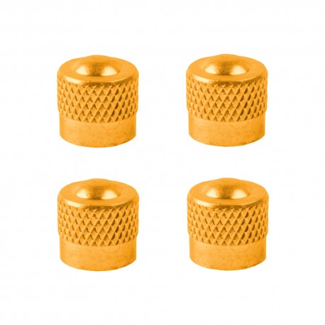 4x CAPUCHON DE VALVE SCHRADER ALUMINIUM JAUNE OR ANTI-POUSSIERE ROUE JANTE