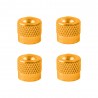 4x CAPUCHON DE VALVE SCHRADER ALUMINIUM JAUNE OR ANTI-POUSSIERE ROUE JANTE