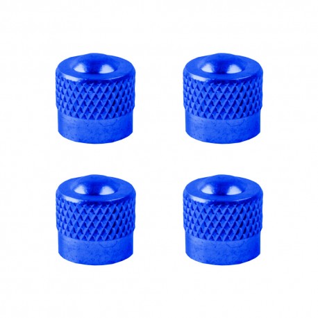 4x CAPUCHON DE VALVE SCHRADER ALUMINIUM BLEU ANTI-POUSSIERE ROUE JANTE