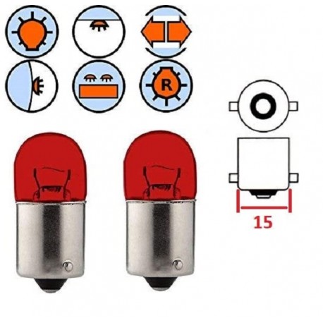 2x AMPOULE 12V 5W BA15S ROUGE GRAISSEUR AUTO MOTO SCOOTER VOITURE FEU LAMPE ARRIÈRE STOP POSITION MOBYLETTE