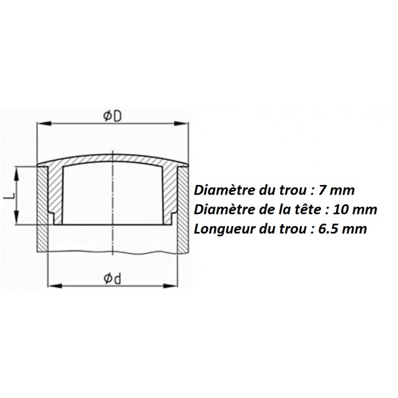 Cache vis bouchon plastique noir avec rondelle