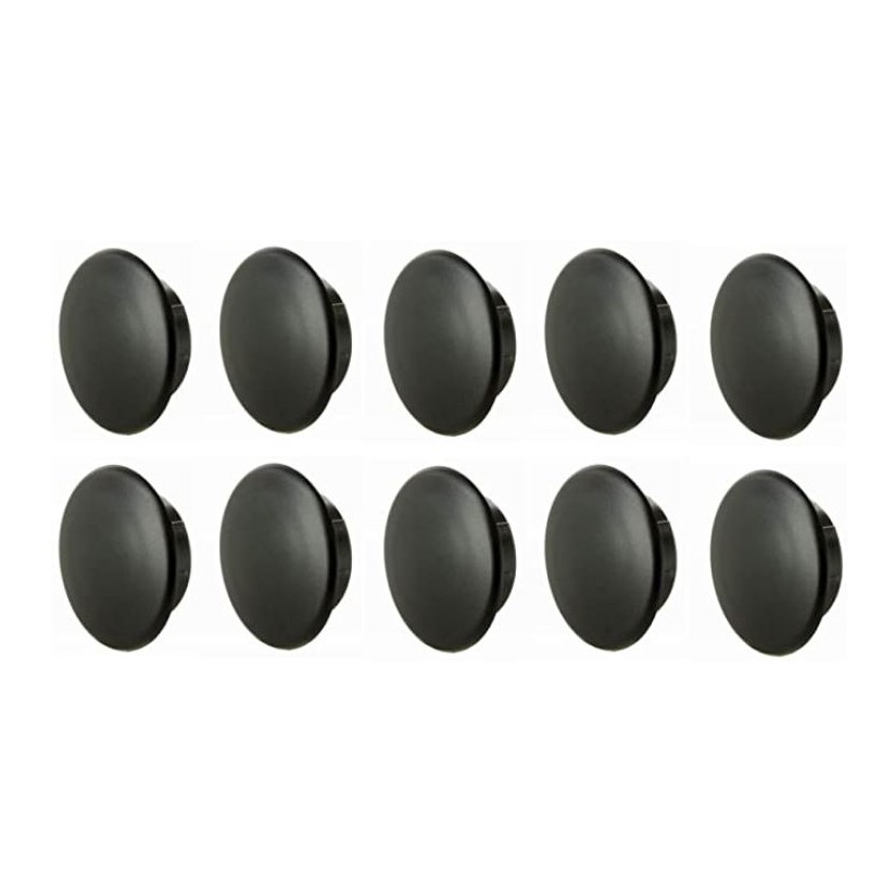 IROX MTP080712NI Lot de 200 bouchons cache-trou 8 mm en plastique noir Profondeur du trou 7 mm Tête 12 mm Bouchon cache-trou pour meubles 8 mm 