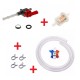 KIT ESSENCE PEUGEOT 103 : ROBINET ROUGE + COLLIER TUBE + DURITE + FILTRE A CARBURANT MOTO MOBYLETTE CYCLOMOTEUR MOTO