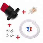 KIT ESSENCE BRIGGS ET STRATTON 494768 493960 698183 : ROBINET + COLLIER + DURITE + FILTRE TONDEUSE TRACTEUR MOTOCULTEUR