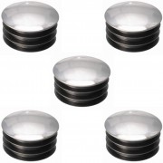5x EMBOUT DE TUBE ROND RENTRANT PLASTIQUE CHROME ARGENT CHAISE MEUBLE DECORATIF