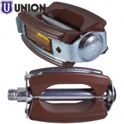 Pédales classique 9/16" marron UNION SP-689 acier résine vélo cycle ville route