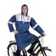 Poncho pluie vélo avec capuche protection waterproof avec bande réfléchissante M-L