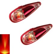 Paire de clignotant goutte d'eau micro clips rouge a ampoule orange pour moto scooter