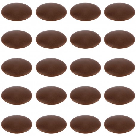 20x Cache vis plastique marron chêne foncé Ø12mm plat torx capuchon hexalobulaire TX AW20