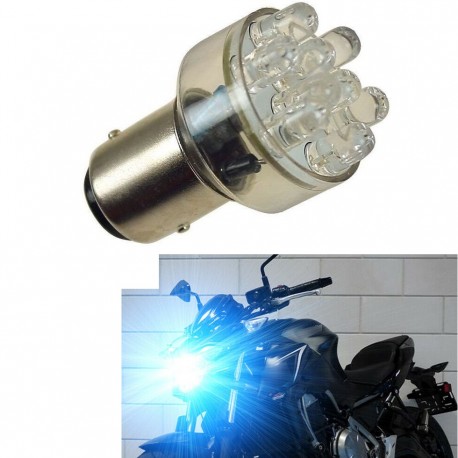 Ampoule 12V 21/5W BAY15D led bleu phare feu avant position moto scooter voiture