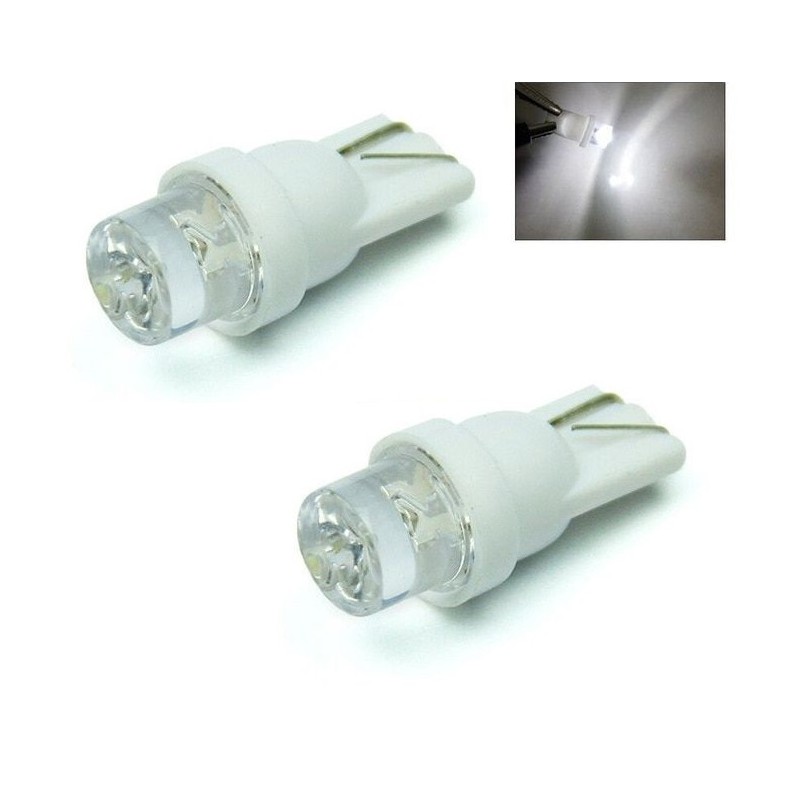 2x Ampoule 12V 1x LED T10 W2.1x9.5D blanc feu stationnement compteur tableau  de bord intérieur voiture moto scooter mobylette - CYCLINGCOLORS