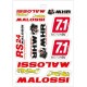 Autocollant sticker MALOSSI RS24 MOTOR OIL MHR planche 25x35cm assortiment