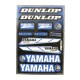 Autocollant sticker DUNLOP YAMAHA planche 22x33cm assortiment