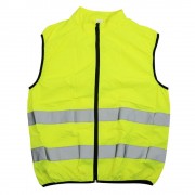 Gilet jaune fluo réfléchissant sans manches avec zip intégral et poche arrière EN1150