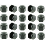 20x CACHE ECROU NOIR M8 x 13MM NOIR PLASTIQUE CAPUCHON ROUE AUTO VOITURE MOTO SCOOTER PROTECTION VIS HEXAGONAL