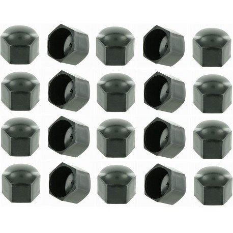 20x CACHE ECROU NOIR M8 x 13MM NOIR PLASTIQUE CAPUCHON ROUE AUTO VOITURE  MOTO SCOOTER PROTECTION VIS HEXAGONAL - CYCLINGCOLORS