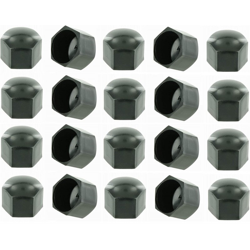 20 PCS Cache Écrou 19mm de Roue Capuchons Protection Hexagonal noir jantes