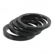 4x Entretoise direction potence velo 1 1/8" 28.6mm noir cale ergonomique 3mm 5mm aluminium guidon vtt route ville