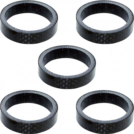 4x Entretoise direction potence velo 1 1/8" 28.6mm carbone cale ergonomique 5mm guidon vtt route ville