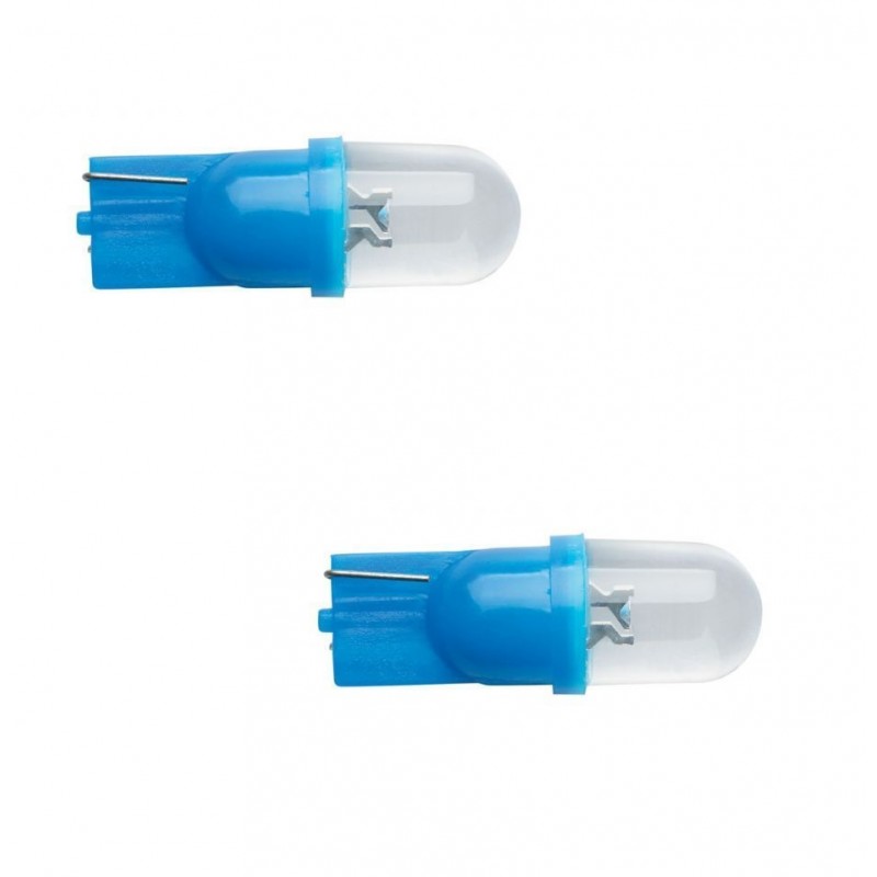 2x Ampoule 12V 5W T10 W2.1x9.5D LED W5W bleu compteur tableau de