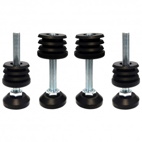 4x vérin vis réglable M8x60 avec insert fileté rond rentrant pour tube ø22mm pied ajustable mise a niveau meuble outillage