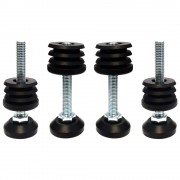 4x vérin vis réglable M8x60 avec insert fileté rond rentrant pour tube Ø25mm pied ajustable mise a niveau meuble outillage