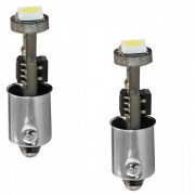 2 ampoules à LED T4W Ba9s - 12V - 0.72W - 3 x SMD 5050 Canbus - Blanc 
