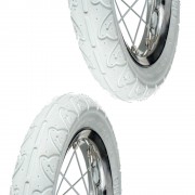 2x Pneu blanc 12 1/2 x 1.75 x 2 1/4" (47-203) lisse ORTEM WILLY vélo enfant draisienne poussette