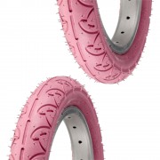 2x Pneu rose 12 1/2 x 1.75 x 2 1/4" (47-203) lisse ORTEM WILLY vélo enfant draisienne poussette