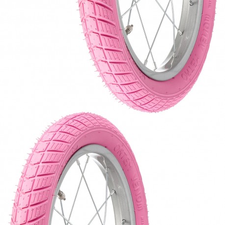 2x Pneu rose 16 x 2.00" (50-305) lisse ORTEM VENOM vélo enfant junior mixte route chemin