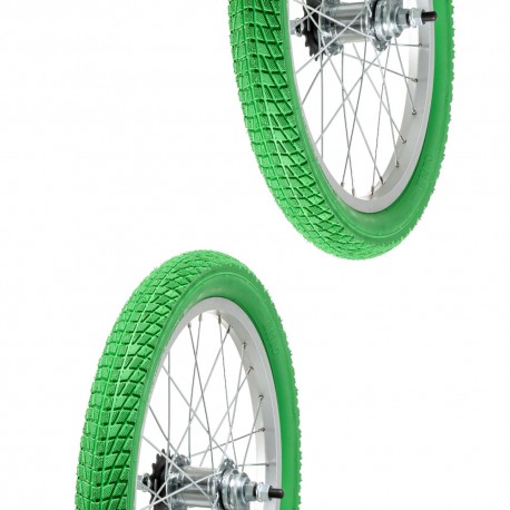 2x Pneu vert 18 x 2.00" (50-355) slick ORTEM vélo enfant junior mixte route chemin