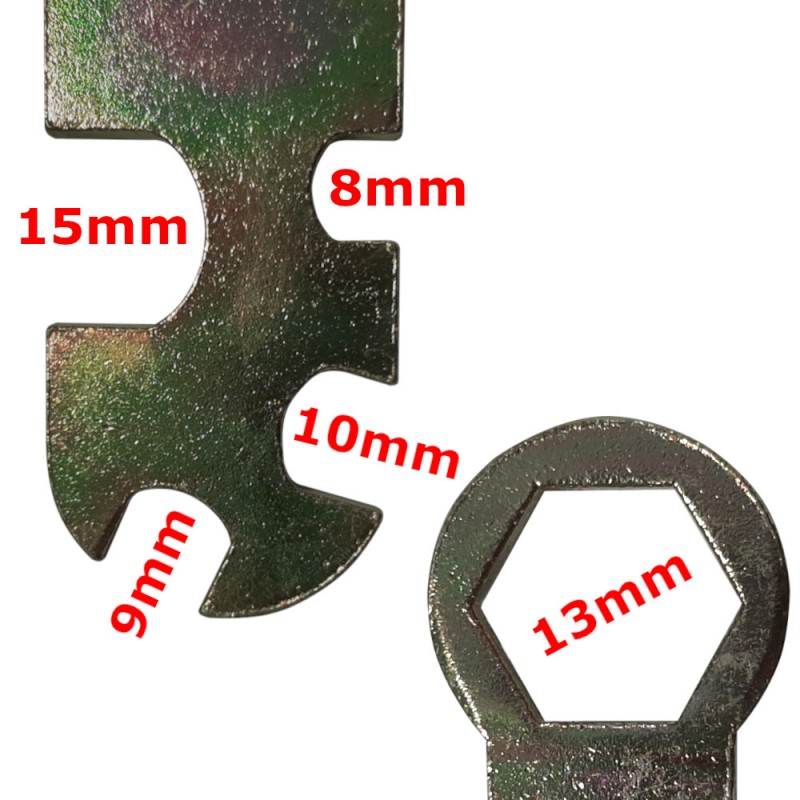 Clé à Rayons Pour Vélo - 2 Pièces, 8 Voies, Acier - Tailles 10G à 15G - Pour Réglage Et Réparation De Roues VTT/route