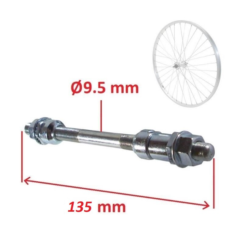 Axe creux vélo de 108 mm avec roulements pour roue avant