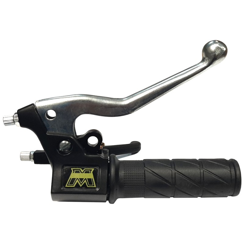Poignée mini targa noir kit complet avec leviers gauche droite frein gaz  décompresseur 22mm 110mm cyclo mobylette moto - CYCLINGCOLORS