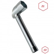 Clé à bougie 21mm + 13mm hexagonale type canne