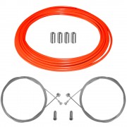 kit câble gaine de frein téflon orange fluo avant arrière vélo route vtt universel