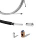 KIT CABLE GAINE D'ACCELERATEUR GAZ SERRE CABLE CYCLOMOTEUR MOBYLETTE CARBURATEUR STANDARD DELLORTO 3x3MM Ø1.2MM 2.5M