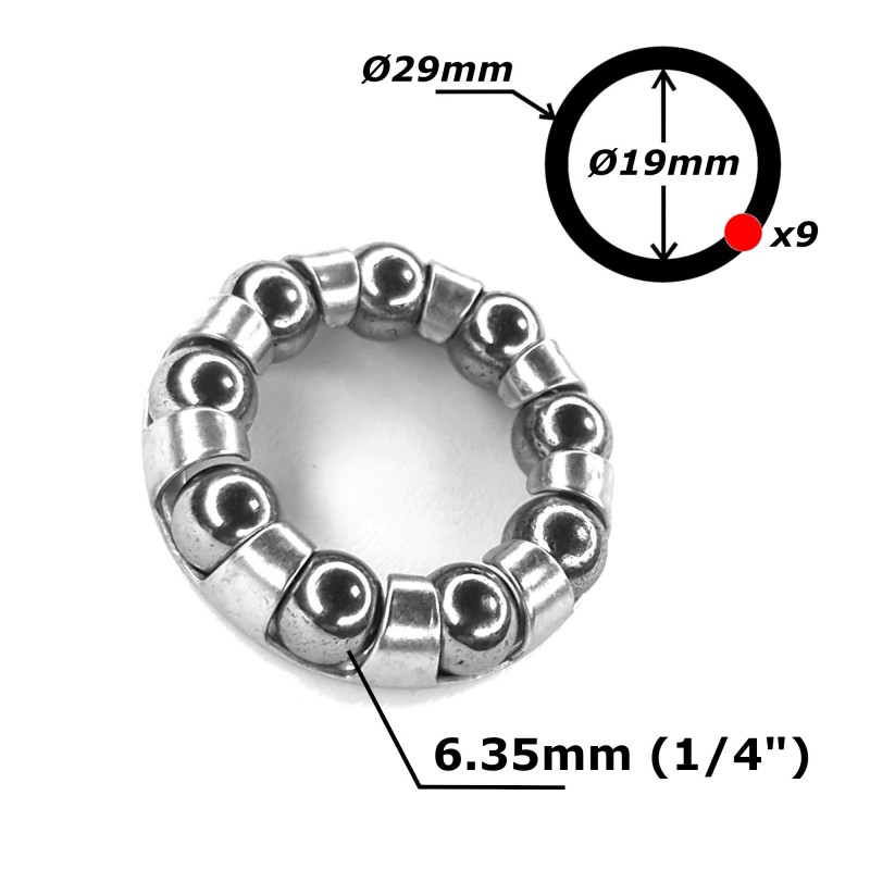 Roulement 9 billes pour boitier de pédalier carré de vélo