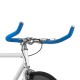 2x Guidoline de vélo ruban de cintre mousse confort EVA adhésif bouchon chromé cycle route fixie singlespeed, bleu