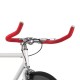 2x Guidoline de vélo ruban de cintre mousse confort EVA adhésif bouchon chromé cycle route fixie singlespeed, rouge