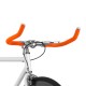 2x Guidoline de vélo ruban de cintre mousse confort EVA adhésif bouchon chromé cycle route fixie singlespeed, orange