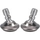 1x Pied vérin vis articulé avec rotule en acier et patin plastique réglable ajustable orientable, M8 x 10