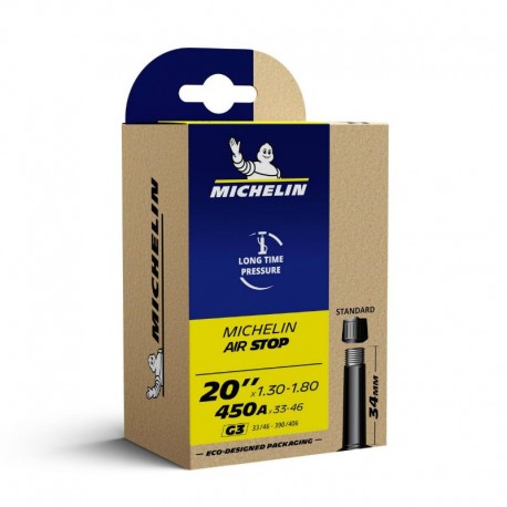 CHAMBRE A AIR 20 x 1.50-2.10" MICHELIN G4 VALVE SCHRADER DROITE 34MM
