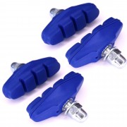 4x Patin de Frein Vélo 2 Paires 50mm Compatible avec Shimano Sram Cycle Route Course Ville Fixie VTC Jante, Bleu