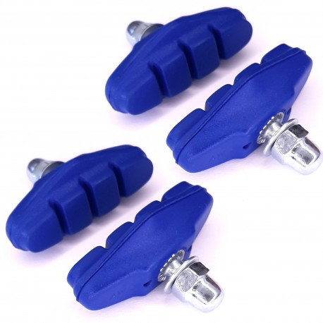 4x Patin de Frein Vélo 2 Paires 50mm Compatible avec Shimano Sram Cycle Route Course Ville Fixie VTC Jante, Bleu