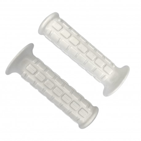 Poignées de Guidon Moto 115 mm Gauche 22 mm Droite 24 mm Cyclo Scooter Moto Blanc